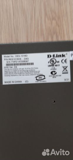 Коммутатор D-link DES-1016D