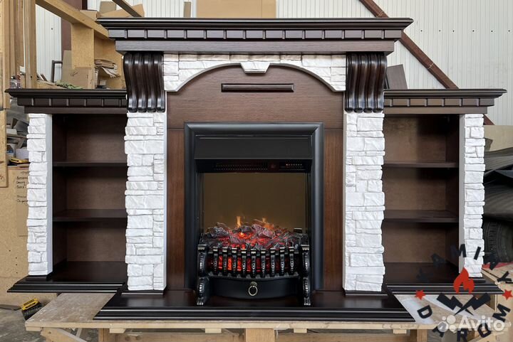 Электрокамин Дублин с полками