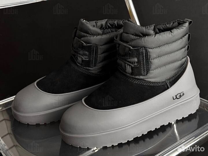 Угги с галошами Ugg Classic Mini Lace-Up Black