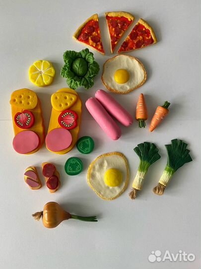 Овощи, еда, фрукты и грибы из полимерной глины