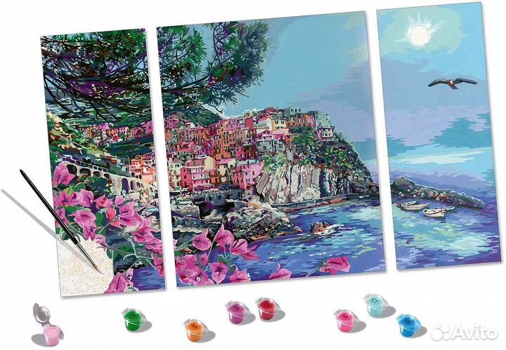 Картина по номерам- красивый пейзаж- Чинкве-Терре