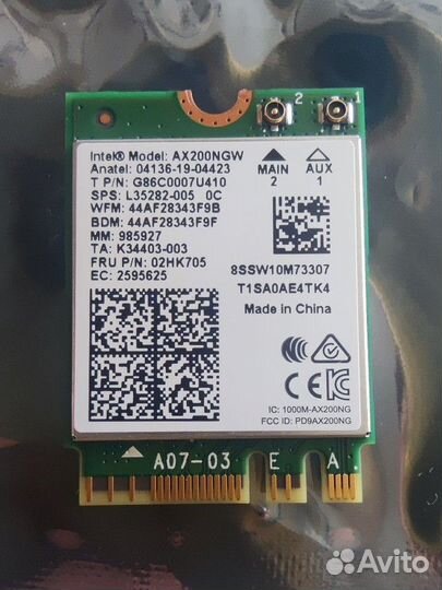 AX200NGW M.2 Wifi адаптер