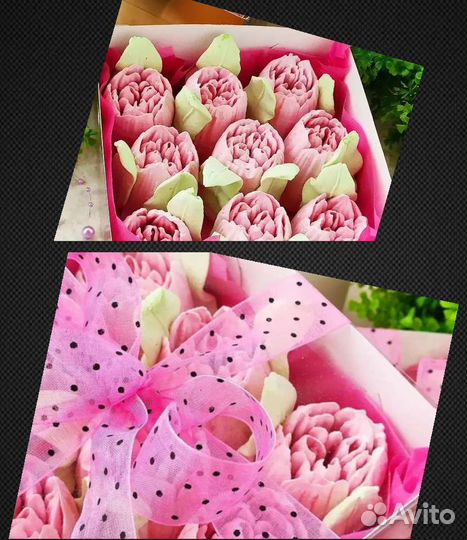 Цветы из зефира/подарок/сладкий букет