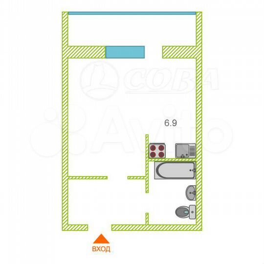Квартира-студия, 28 м², 17/19 эт.