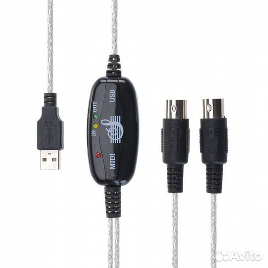 Кабель переходник конвертер USB to midi (DIN-5)