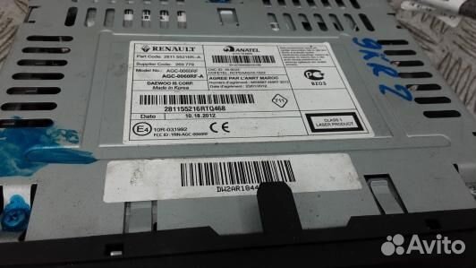 Магнитола dacia duster 1 (9KR02I401)