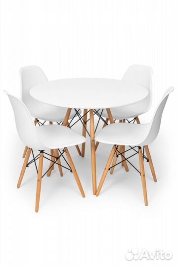 Обеденная группа Eames DSW Стол 90 см и 4 стула