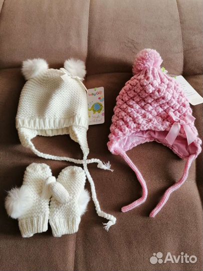 Комплект шапка и варежки