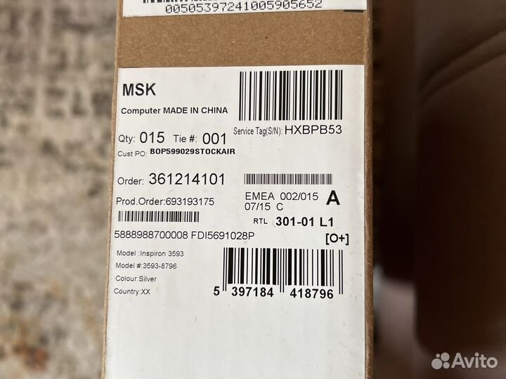 Ноутбук dell inspiron 3593