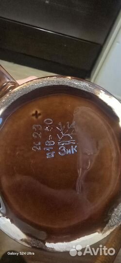 Кофейник фаянсовый коричневый, Конаковский