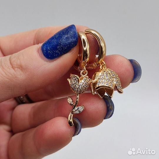 Серьги тюльпаны