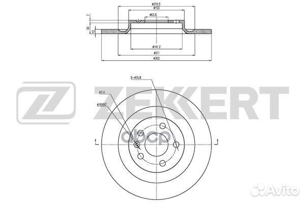 Диск торм. задн. Volvo XC40 17- bs-6503 Zekkert