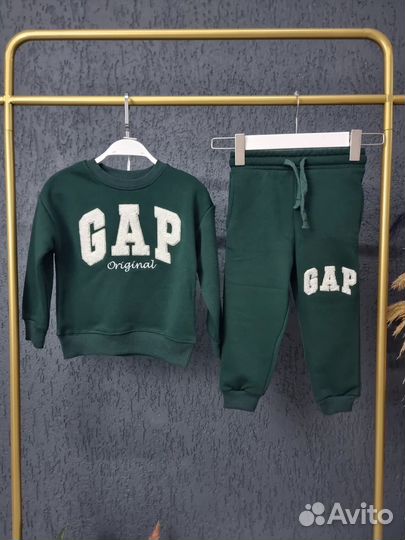 Костюм Gap трехнитка 92, 110 зеленый