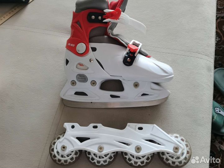 Коньки-трансформер раздвижные (роликовые/ледовые)