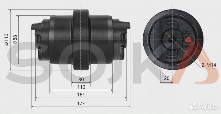 Опорный каток kobelco 30 SR-5