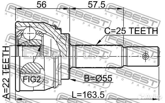 Шрус наружный Nissan sunny, almera, febest