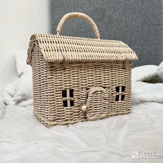 Корзина домик плетёная ручная работа