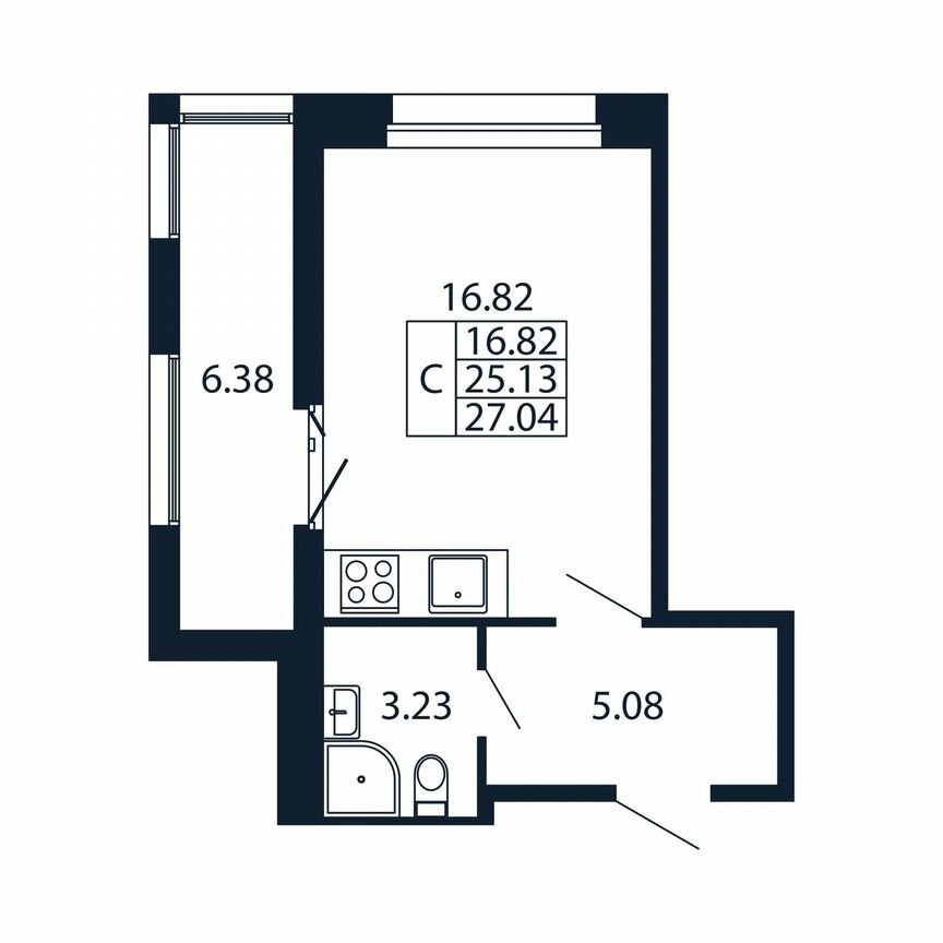 Квартира-студия, 31,5 м², 10/12 эт.