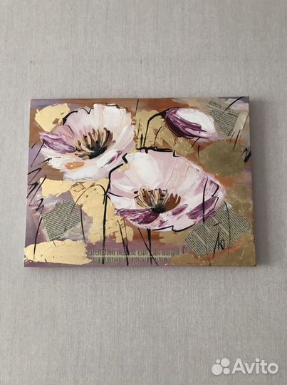 Картина Белые Маки 30*40 акрил