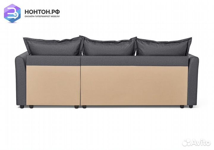 Диван угловой дельфин Монца темный графитовый