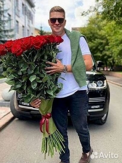 Розы высокие Доставка цветов