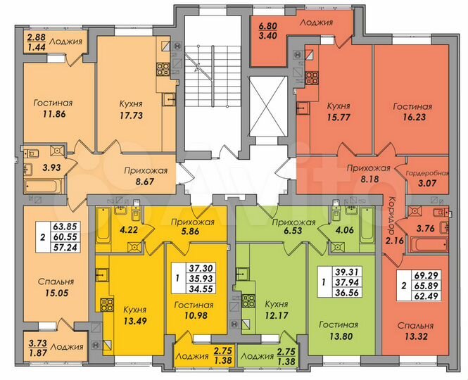 2-к. квартира, 63,9 м², 7/8 эт.