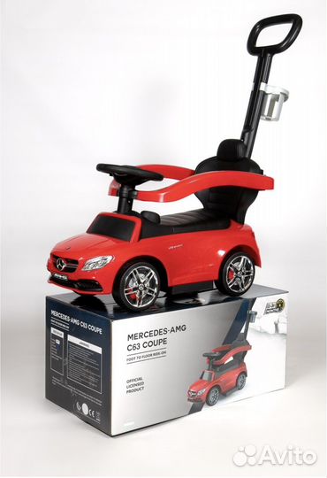 Машинка каталка толокар с ручкой