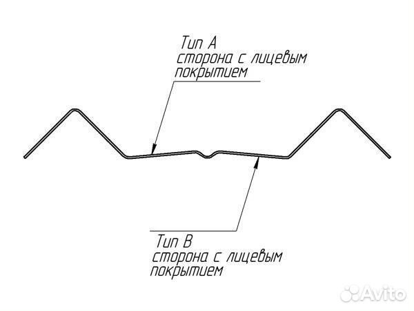 Штакетник М-образный А фигурный 0,45 PE-Double RAL 9005 черный