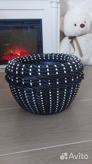 Кашпо из искусственного ротанга 16 литров