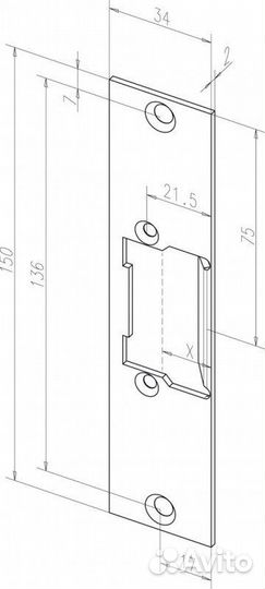 Лицевая панель, запорная планка Eff-Eff kF (262 35