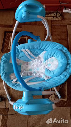 Детские качели с шезлонгом музыкой и вибрацией