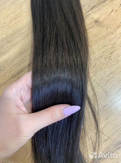 Волосы 50 см с наращиванием темные