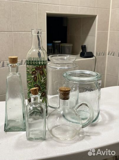 Стеклянные бутылочки декоративные