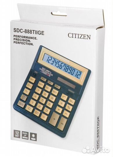 Калькулятор настольный Citizen SDC-888TII gold