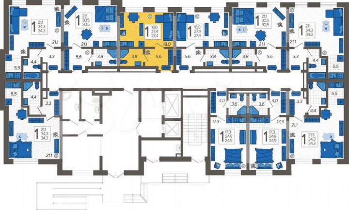 Квартира-студия, 27,4 м², 1/12 эт.