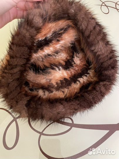 Шапка норковая вязаная