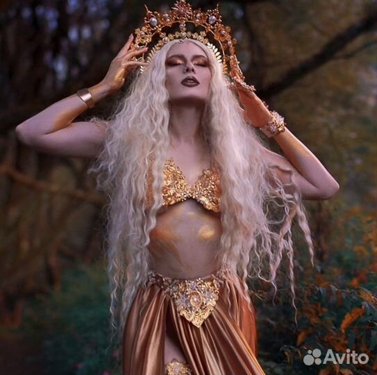 Парик 110 см, блонд, front lace