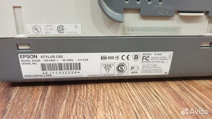 Продам принтер Epson stylus c62