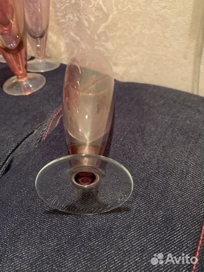 Набор винтажных бокалов из розового стекла СССР