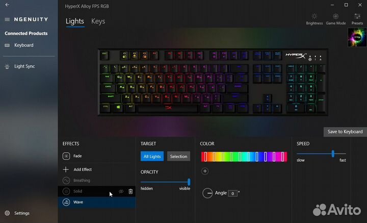 Механическая клавиатура HyperX Alloy FPS RGB