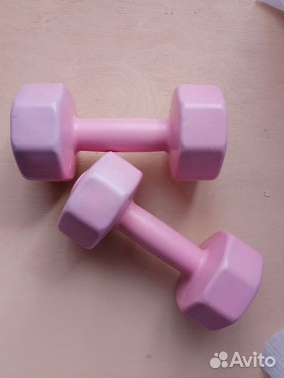 Гантели женские детские виниловые 1 кг