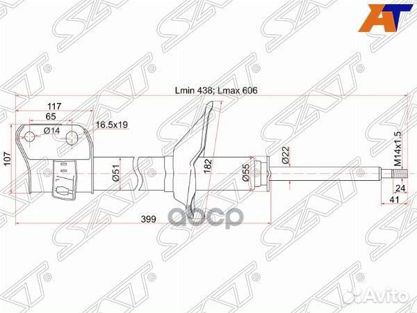 Стойка передняя subaru forester 97-02 LH ST-203
