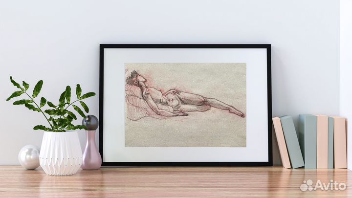Картина рисунок Обнаженная в стиле ню для спальни