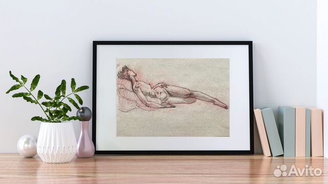 Картина рисунок Обнаженная в стиле ню для спальни