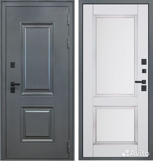 Дверь с терморазрывом и зеркалом букле графит