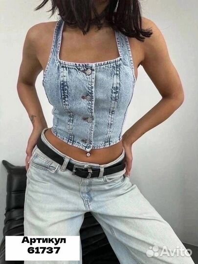 Топ джинсовый