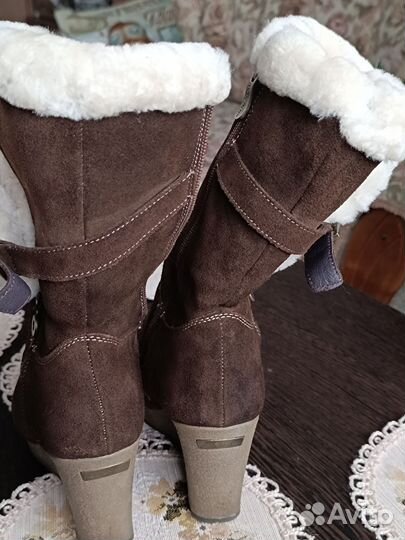 Зимние женские сапоги 38 натуральная замша