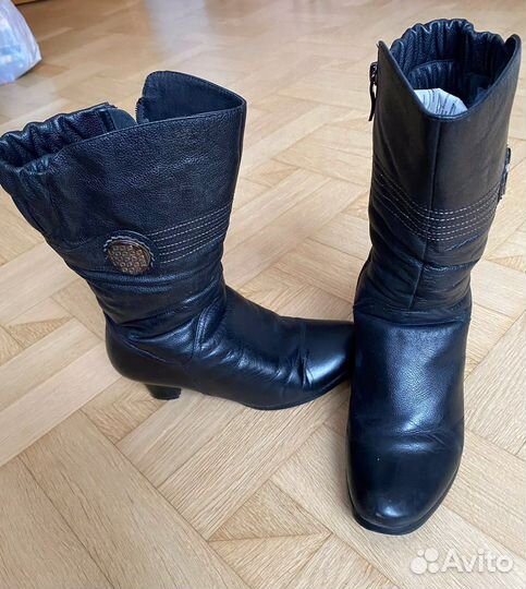 Сапоги женские кожанные на натуральном меху