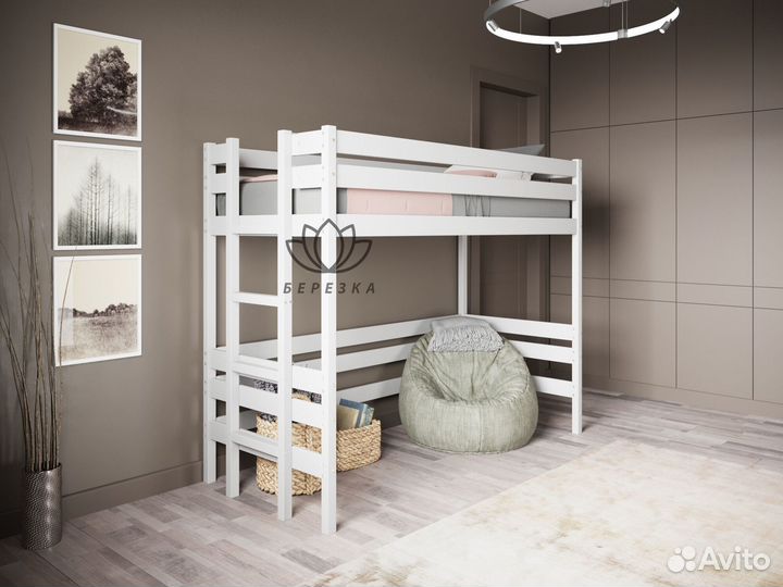 Кровать чердак из березы