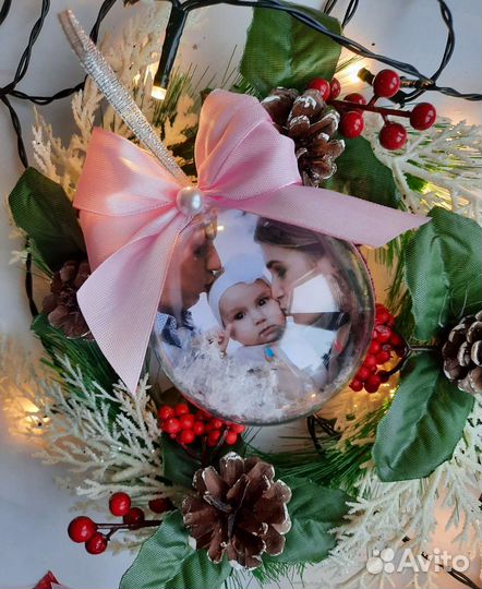 Подарок на новый год. Фото шар